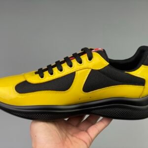 Prada Americas Cup Black & Yellow Trainers Patent