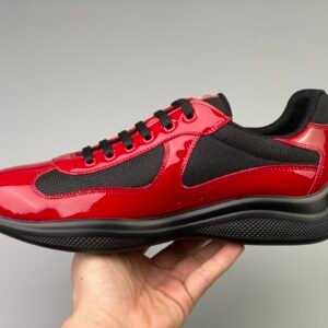 Prada Americas Cup Black & Red Trainers Patent