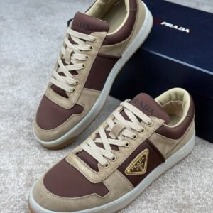 Prada Downtown Beige Suede & Re-Nylon