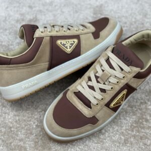 Prada Downtown Beige Suede & Re-Nylon