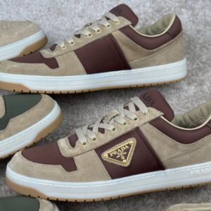 Prada Downtown Beige Suede & Re-Nylon