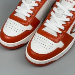 Prada Downtown Leather White Orange Re-Nylon