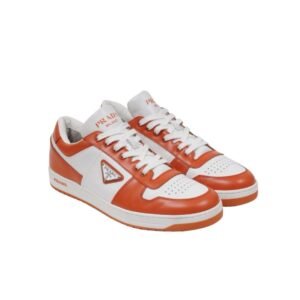 Prada Downtown Leather White Orange Re-Nylon
