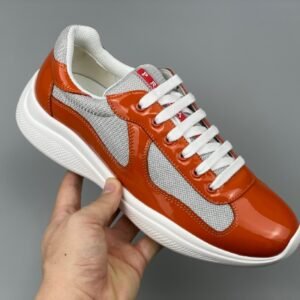 Prada Americas Cup Orange Trainers