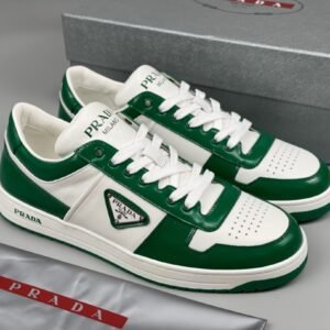 Prada Downtown Leather White Green Re-Nylon