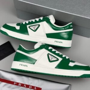 Prada Downtown Leather White Green Re-Nylon