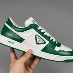 Prada Downtown Leather White Green Re-Nylon