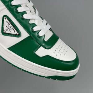 Prada Downtown Leather White Green Re-Nylon