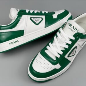 Prada Downtown Leather White Green Re-Nylon