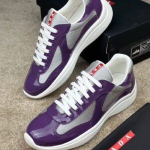 Prada Americas Cup Purple Grey Trainers
