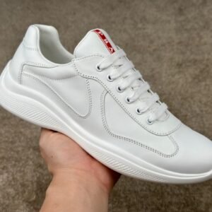 Prada Americas Cup Full Leather White Trainers