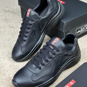 Prada Americas Cup Full Leather Black Trainers