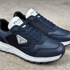Prada Leather & Re-Nylon Navy White
