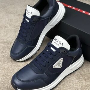Prada Leather & Re-Nylon Navy White