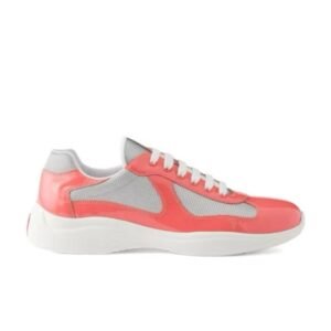 Prada Americas Cup Coral Silver Trainers