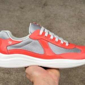Prada Americas Cup Coral Silver Trainers