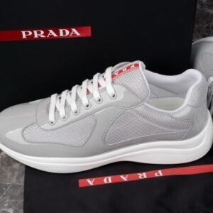Prada Americas Cup Grey Patent Trainers