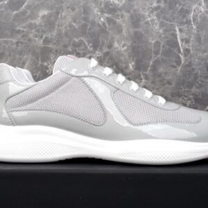 Prada Americas Cup Grey Patent Trainers