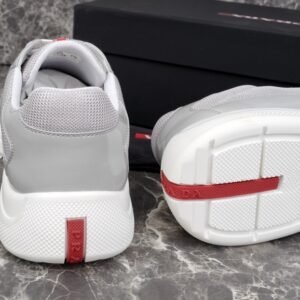 Prada Americas Cup Grey Patent Trainers