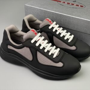 Prada Americas Cup Black Grey Trainers