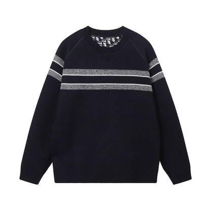 Dior Reversible Round Neck Sweater Blue Double-Sided