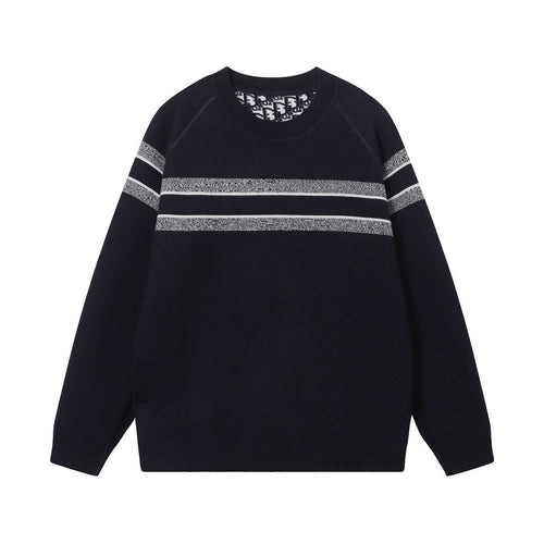 Dior Reversible Round Neck Sweater Blue Double-Sided