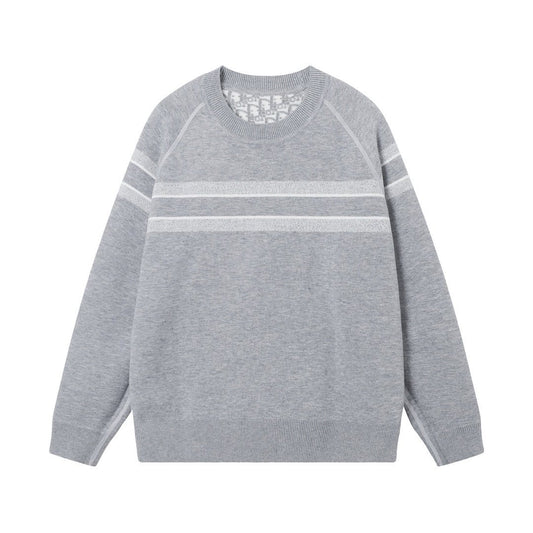 Dior Reversible Round Neck Sweater Grey  Double-Sided