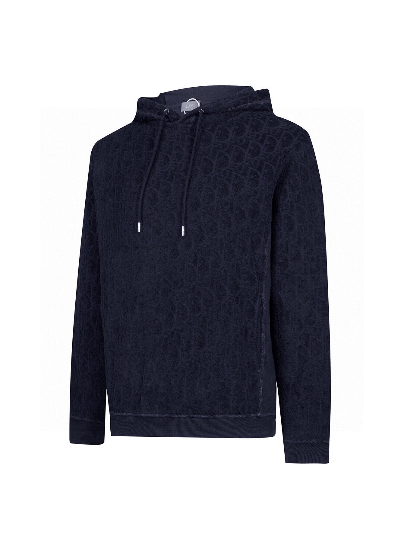 Dior Oblique Relaxed Fit Hooded Sweatshirt Navy Blue