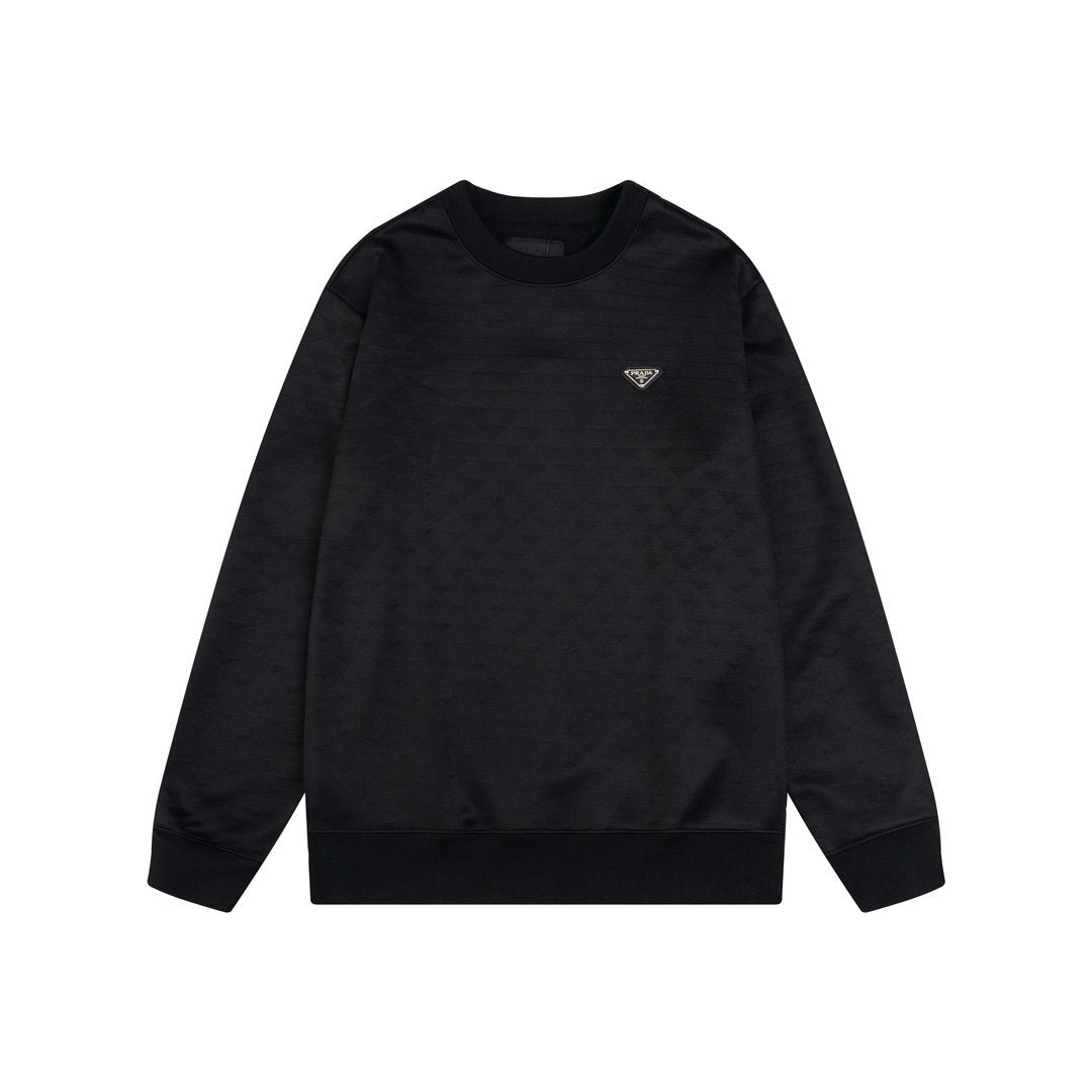 Prada Triangle Pattern Sweater In Black