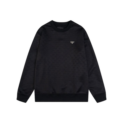 Prada Triangle Pattern Sweater In Black