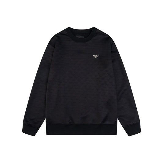 Prada Triangle Pattern Sweater In Black