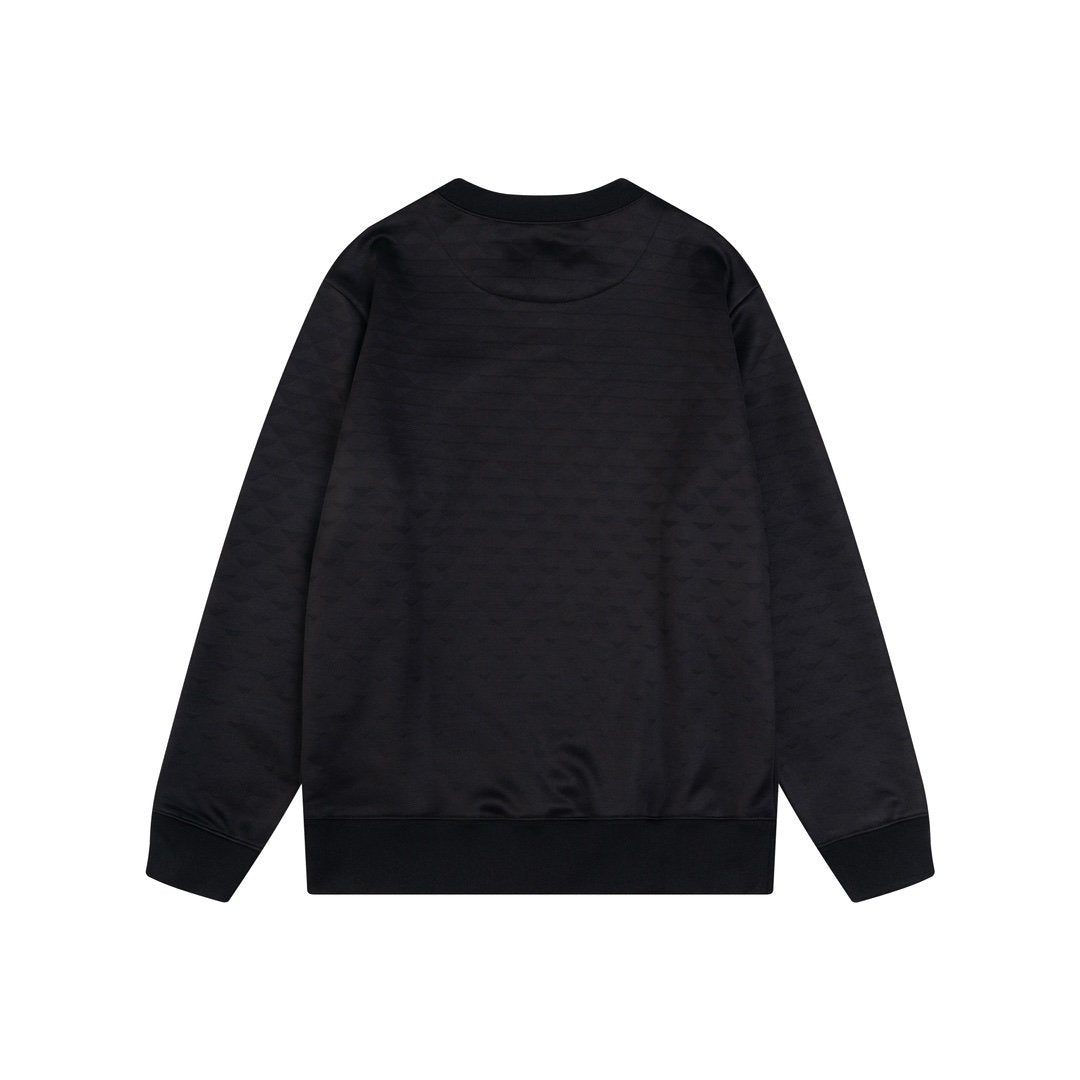 Prada Triangle Pattern Sweater In Black