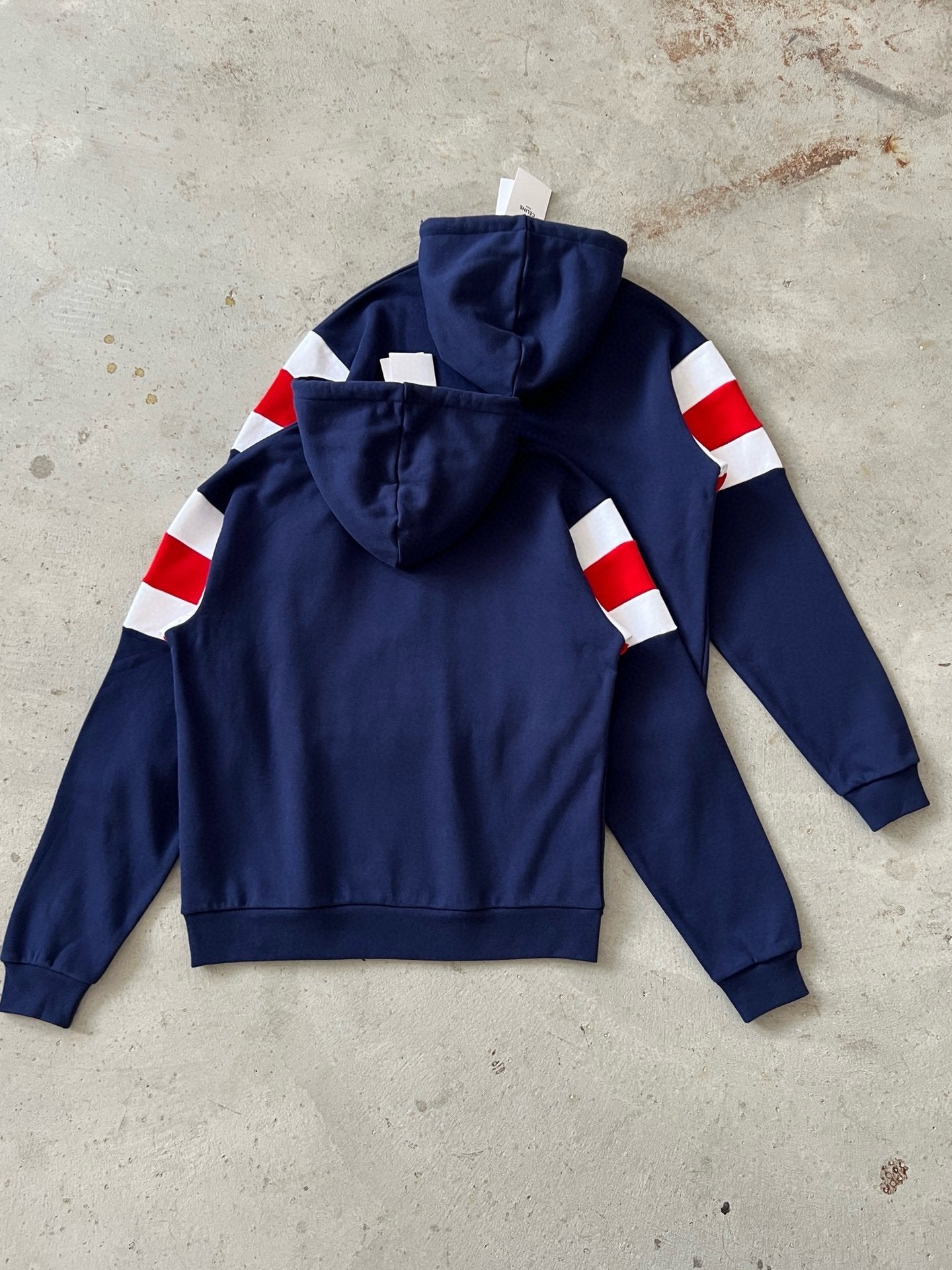Loose Celine Hoodie In Cotton Fleece Blue