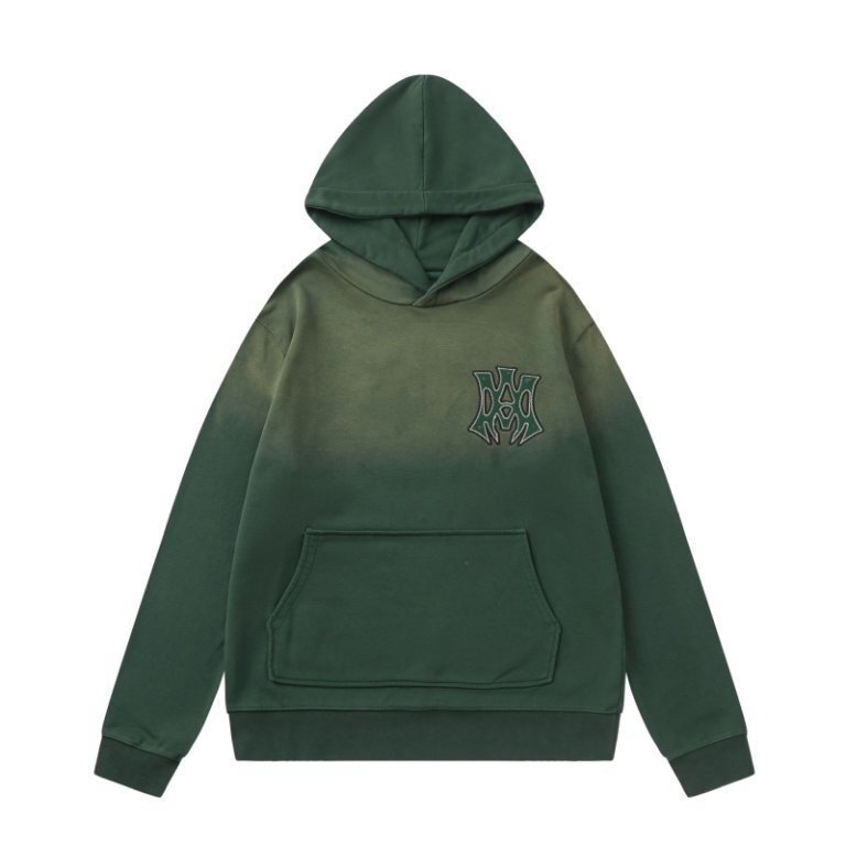 Amiri Front &amp; Back Logo Hollywood Hoodie In Green