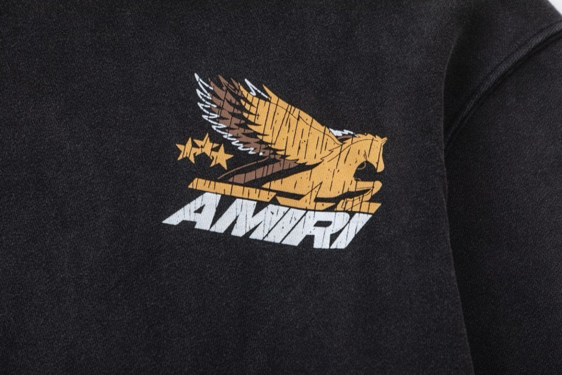Amiri Vintage Pegasus Hoodie In Black