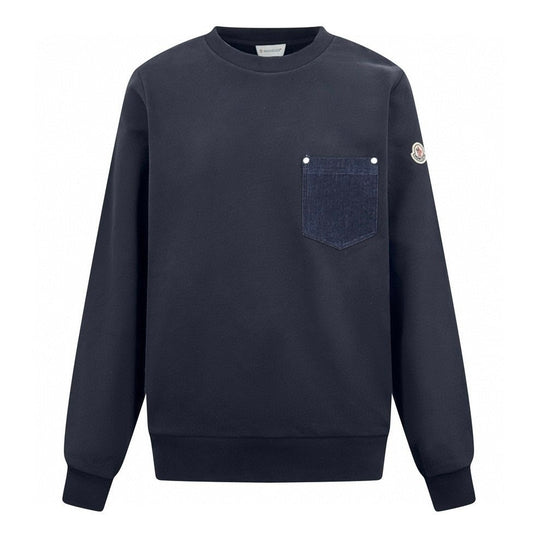 Moncler Navy Blue Cotton &amp; Denim Sweater