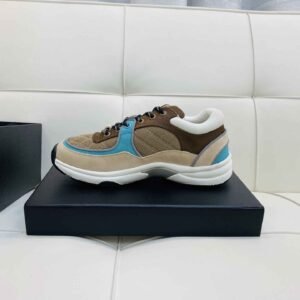 Chanel Low Top CC Trainer Beige Green