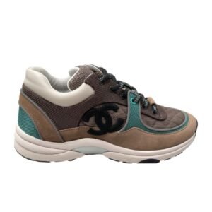 Chanel Low Top CC Trainer Beige Green