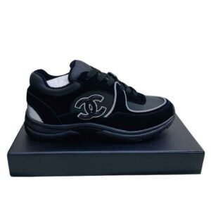Chanel Low Top CC Trainer Black Reflectihe