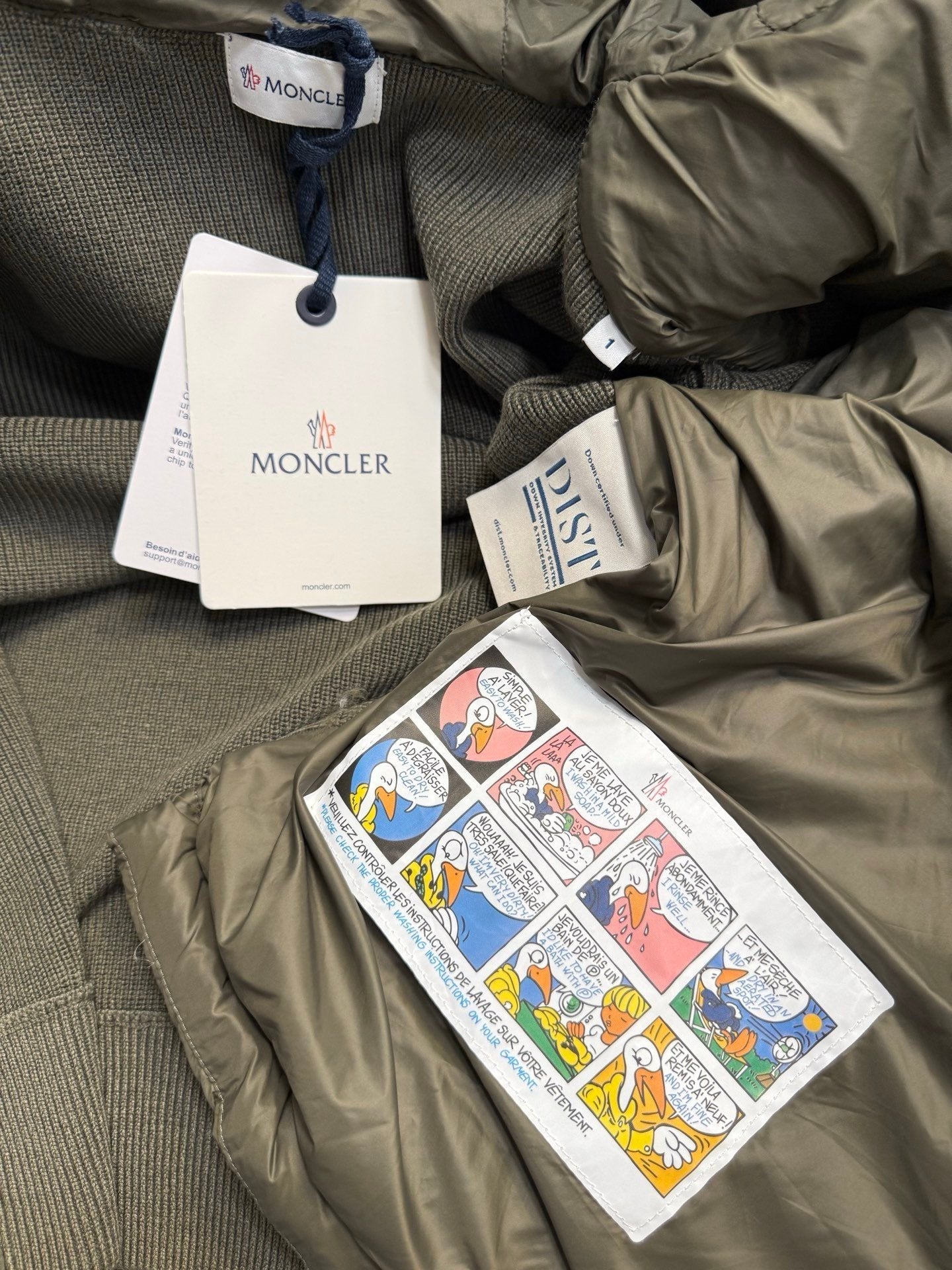 Moncler Padded Wool Knit Zip Up Jacket In Green