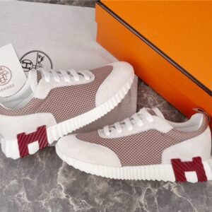 Hermes Bouncing Sneaker White Bordeaux