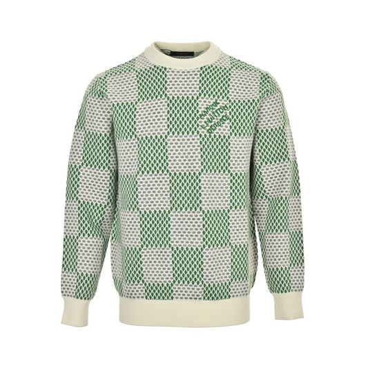 Louis Vuitton Damier Jacquard Cotton Pullover Green
