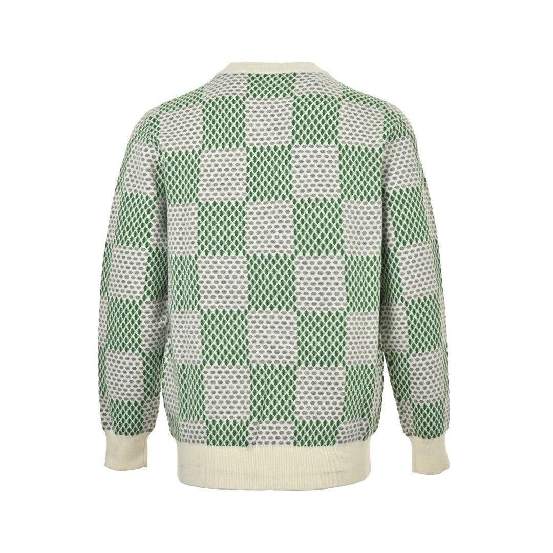 Louis Vuitton Damier Jacquard Cotton Pullover Green