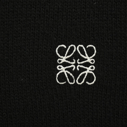 Loewe Anagram Logo Embroidered Wool Sweater In Black
