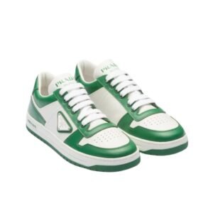 Prada Downtown Leather White Green Re-Nylon