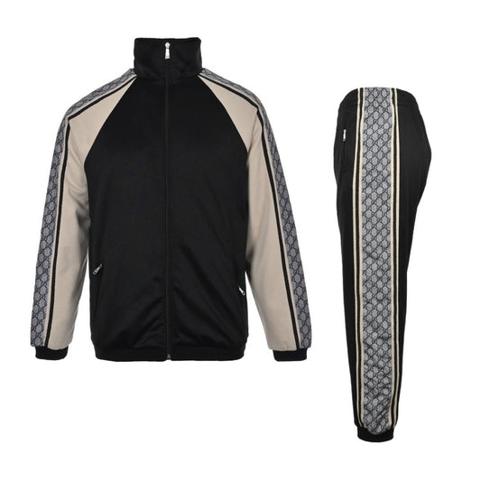 Gucci  Technical Black/Beige Tracksuit