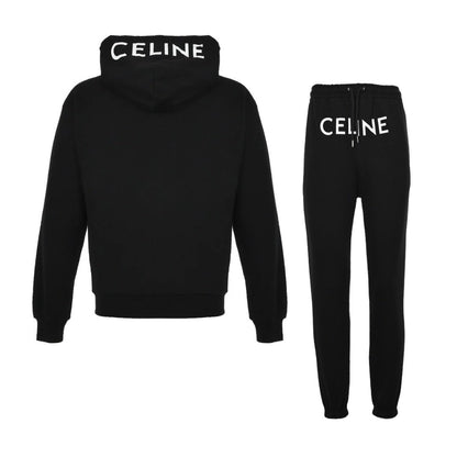 Celine Cotton Fleece Tracksuit Black